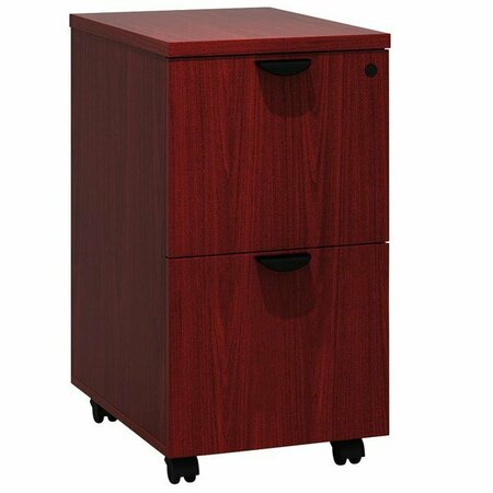 BOSS N149-M Mahogany Laminate Mobile Pedestal Letter File Cabinet with 2 File Drawers 197N149M